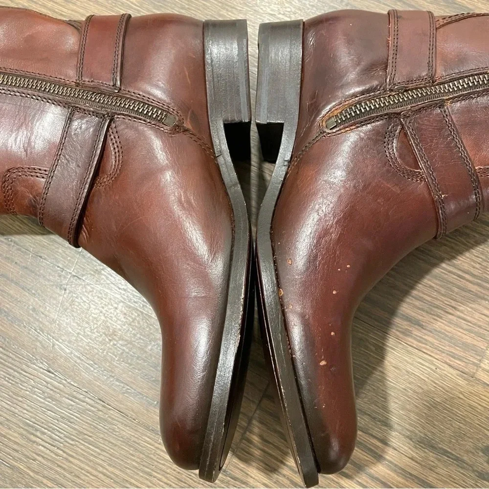 NWT FRYE Leather Melissa Harness Inside-Zip Boot 7 in Redwood